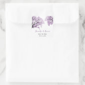 Pastel Lila Bäume - Save the Date Stickers (Tasche)