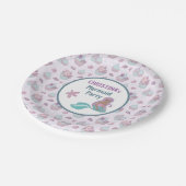 Pastel Lila Black Mermaid Geburtstagsparteienmeer Pappteller (Schrägansicht)