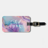 Pastel Lila Blue Pink Agate Gepäckanhänger (Vorderseite horizontal)