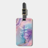 Pastel Lila Blue Pink Agate Gepäckanhänger (Vorderseite vertikal)