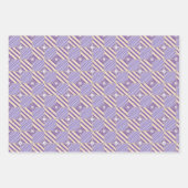 Pastel Lila Blue Pink Geometric Batik Muster Geschenkpapier Set (Vorderseite 2)
