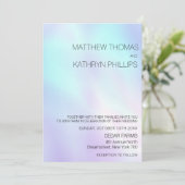 Pastel Lila Blue Wedding Einladung (Stehend Vorderseite)