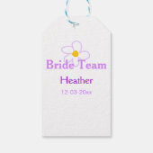 Pastel lila Blume Brautjungfrau-Team boho mo Geschenkanhänger (Rückseite)