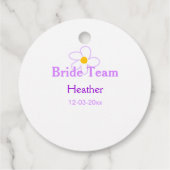 Pastel lila Blume Brautjungfrau-Team boho mo Geschenkanhänger (Rückseite)