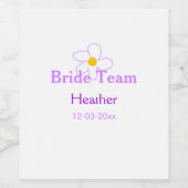 Pastel lila Blume Brautjungfrau-Team boho mo Weinetikett (Einzelnes Label)
