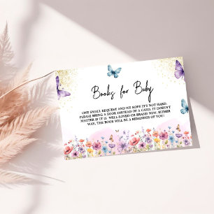 Pastel Lila Butterfly Babydusche Buchanfrage Begleitkarte