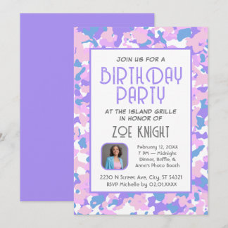 Pastel Lila Confetti Geburtstagsparty Einladung