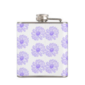 Pastel Lila Daisy Blume Print, Hippie Floral Flachmann (Rückseite)