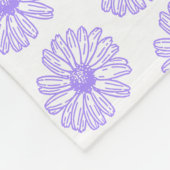 Pastel Lila Daisy Blume Print, Hippie Floral Fleecedecke (Ecke)