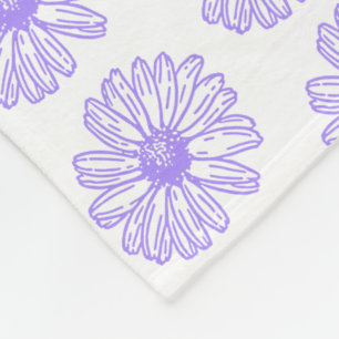 Pastel Lila Daisy Blume Print, Hippie Floral Fleecedecke