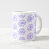 Pastel Lila Daisy Blume Print, Hippie Floral Jumbo-Tasse (Vorderseite Rechts)