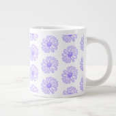 Pastel Lila Daisy Blume Print, Hippie Floral Jumbo-Tasse (Rechts)