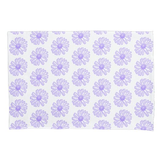 Pastel Lila Daisy Blume Print, Hippie Floral Kissenbezug (Vorderseite)