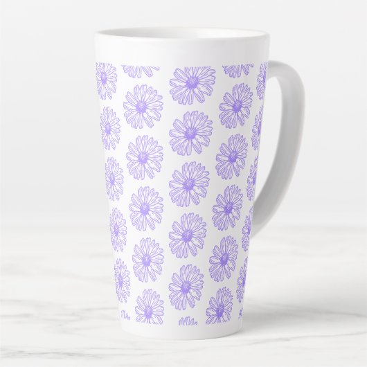 Pastel Lila Daisy Blume Print, Hippie Floral Milchtasse (Rechte Ecke)