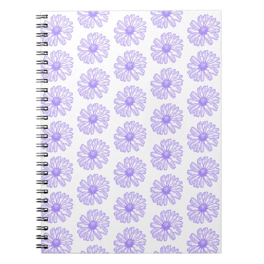 Pastel Lila Daisy Blume Print, Hippie Floral Notizblock (Vorderseite)