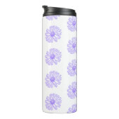 Pastel Lila Daisy Blume Print, Hippie Floral Thermosbecher (Nach rechts gedreht)
