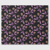 Pastel Lila Dragon Pattern Geschenkpapier (Flach)