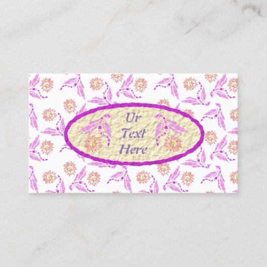 Pastel Lila Dragon Pattern Visitenkarte (Vorderseite)