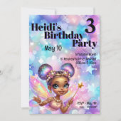 Pastel Lila Fairy Magical Birthday Einladung (Vorderseite)