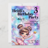 Pastel Lila Fairy Magical Birthday Einladung (Vorderseite)