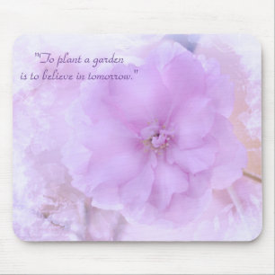 Pastel Lila Floral Mousepad "Pflanze Garten