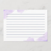 Pastel Lila florales Brautparty Rezept Karte (Rückseite)