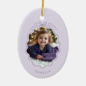 Pastel Lila Foto Einfache Bow Ornament (Vorne)