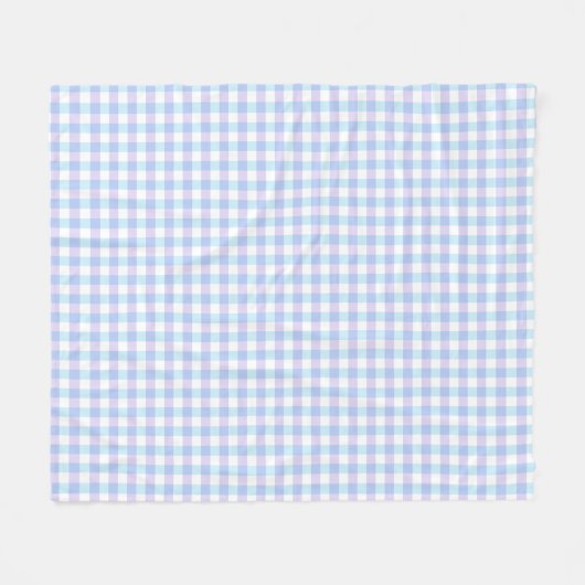 Pastel Lila Gingham Fleecedecke (Vorderseite (Horizontal))