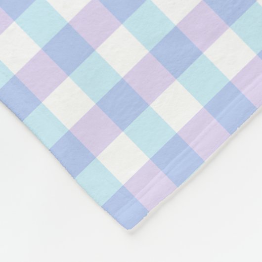 Pastel Lila Gingham Fleecedecke (Ecke)