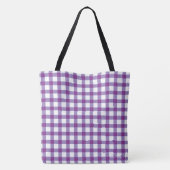 Pastel Lila Gingham Karo Pattern Tasche (Rückseite)