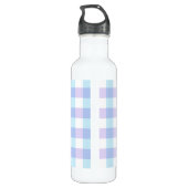 Pastel Lila Gingham Monogram Edelstahlflasche (Rückseite)