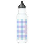 Pastel Lila Gingham Monogram Edelstahlflasche (Links)