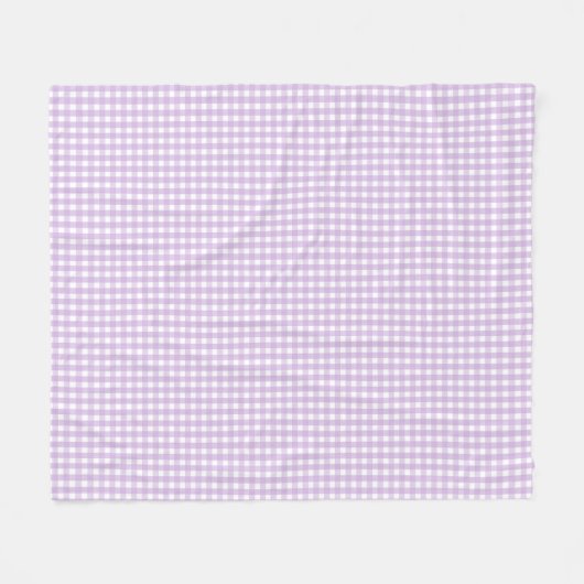 Pastel Lila Gingham Pattern Fleecedecke (Vorderseite (Horizontal))