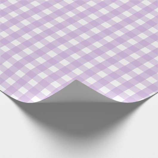 Pastel Lila Gingham Pattern Geschenkpapier (Ecke)