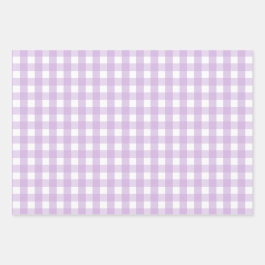 Pastel Lila Gingham Pattern Geschenkpapier Set (Vorderseite 3)