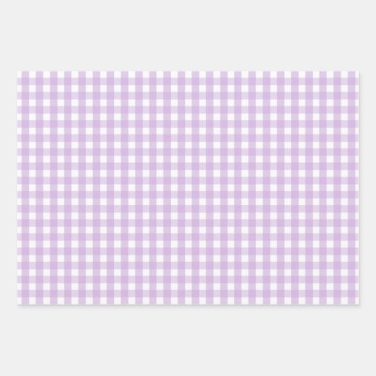 Pastel Lila Gingham Pattern Geschenkpapier Set (Vorderseite 2)