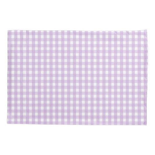 Pastel Lila Gingham Pattern Kissenbezug (Rückseite)