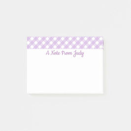 Pastel Lila Gingham Pattern Post-it Klebezettel