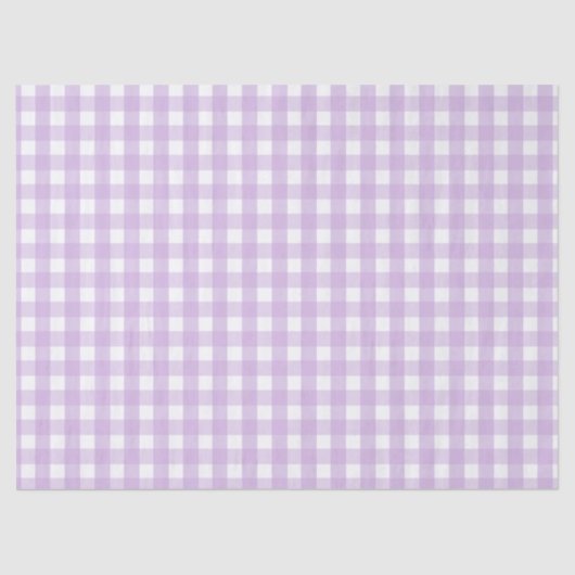 Pastel Lila Gingham Pattern Seidenpapier (Vorderseite)
