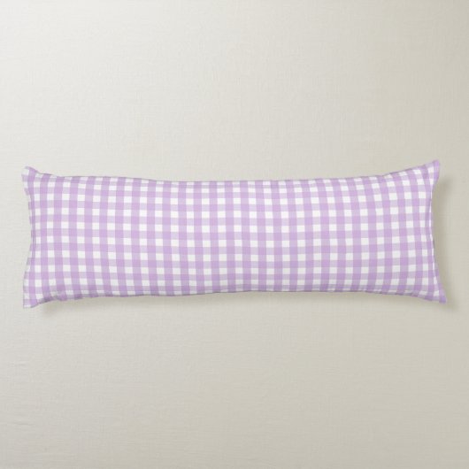 Pastel Lila Gingham Pattern Seitenschläferkissen (Rückseite)