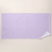 Pastel Lila Gingham Pattern Strandtuch (Vorderseite)
