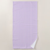 Pastel Lila Gingham Pattern Strandtuch (Vorderseite)