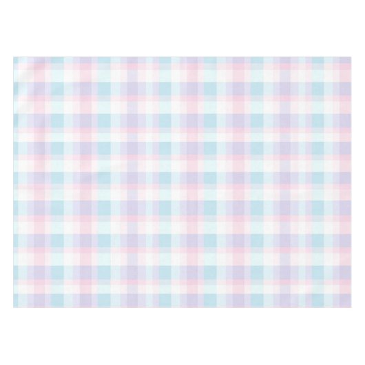 Pastel Lila Gingham Pattern Tischdecke (Vorderseite (Horizontal))