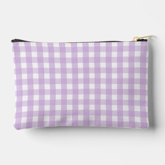 Pastel Lila Gingham Pattern Zubehörtasche (Rückseite)