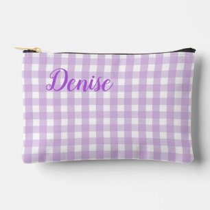 Pastel Lila Gingham Pattern Zubehörtasche