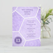 Pastel lila Girl Fußball Geburtstagsparty Einladung (Stehend Vorderseite)