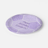 Pastel lila Girl Fußball Geburtstagsparty Pappteller (Schrägansicht)