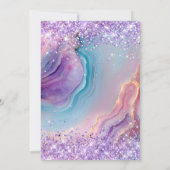 Pastel Lila Glittery Blue Pink Agate Sweet 16 Einladung (Rückseite)