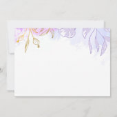 Pastel Lila Gold Floral Erstes Kommune Foto Einladung (Rückseite)