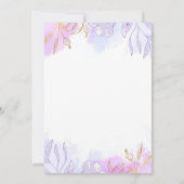 Pastel Lila Gold Floral First Heilige Kommune Einladung (Rückseite)